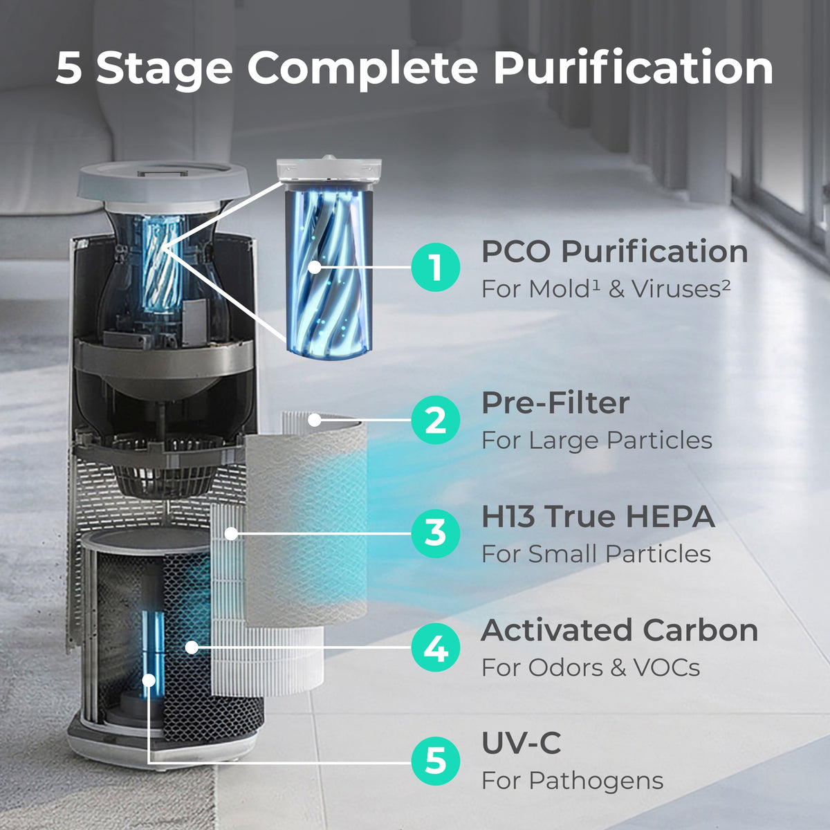 Reburbished Core | Whole Home Air Purifier for Mold, Allergies