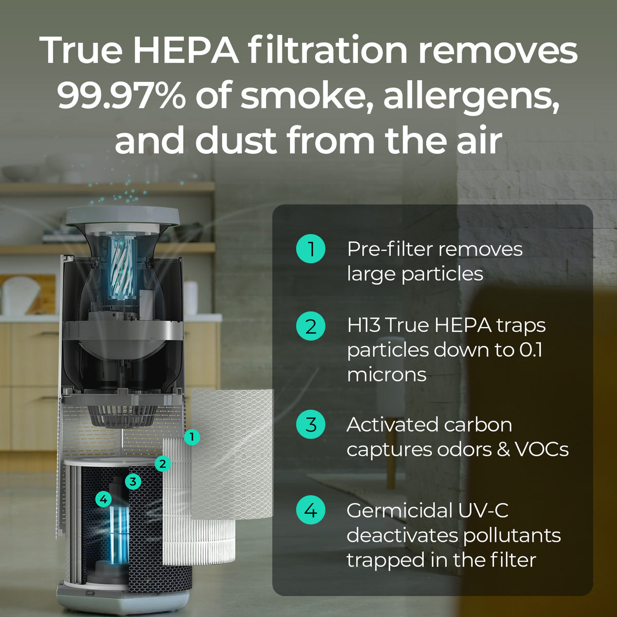 Core® C750 Air & Surface Purifier + HEPA – Puraclenz